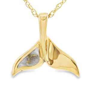 Gold quartz whale tail pendants are a great way to remember the marine life of your Alaskan adventure
