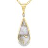 Gold Quartz Teardrop Pendant with Diamond at the Alaska Mint