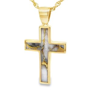 Gold Quartz Cross Pendant at the Alaska Mint