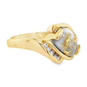Gold Quartz & Diamond Ring, Alaska Mint