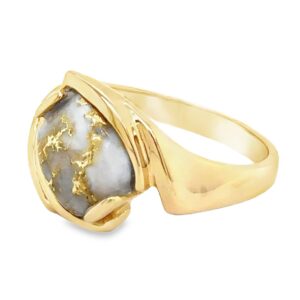 Gold Quartz & Diamond Ring, Alaska Mint