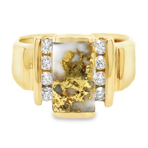 This gold quartz diamond ring is a special gift to remember Alaska by