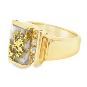 This gold quartz diamond ring is a special gift to remember Alaska by