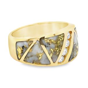 Ladies Gold Quartz & Diamond Ring, Alaska Mint