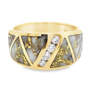 Ladies Gold Quartz & Diamond Ring, Alaska Mint