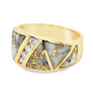 Ladies Gold Quartz & Diamond Ring, Alaska Mint