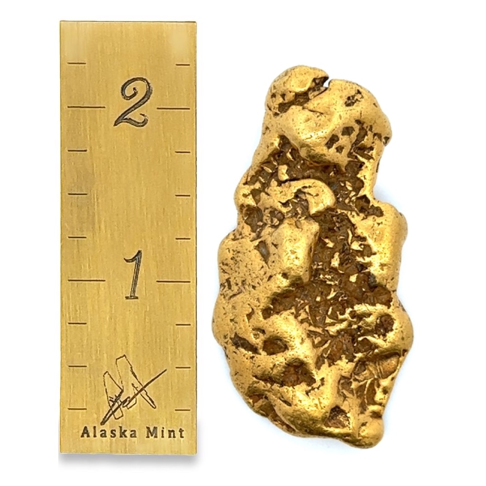 自然金 Gold nuggets アラスカ 5.1 Gram Natural Gold Nugget from Moose Creek, Alaska