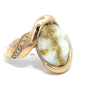 Ladies Gold Quartz & Diamond Ring RL1002DQ