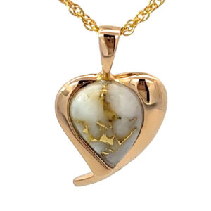 Gold Quartz Heart Pendant PN436QX