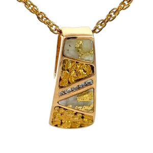 Gold Quartz & Diamond Pendant PN798DNQX
