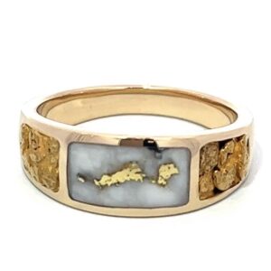 Men's Gold Quartz & Nugget Ring RM732NQ