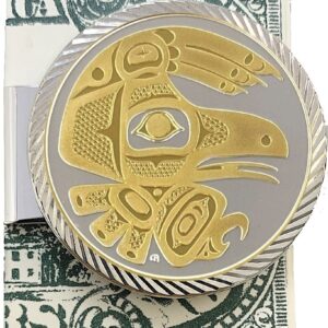 Money Clip with 1 oz. or 1/4 oz. Totemic Raven Medallion