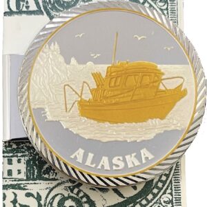Money Clip with 1 oz. or 1/4 oz. Boating in Alaska Medallion