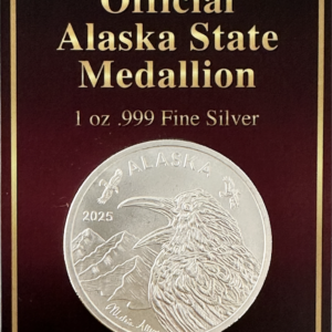Official 2025 Alaska State 1 oz. Silver Proof-Like Medallion
