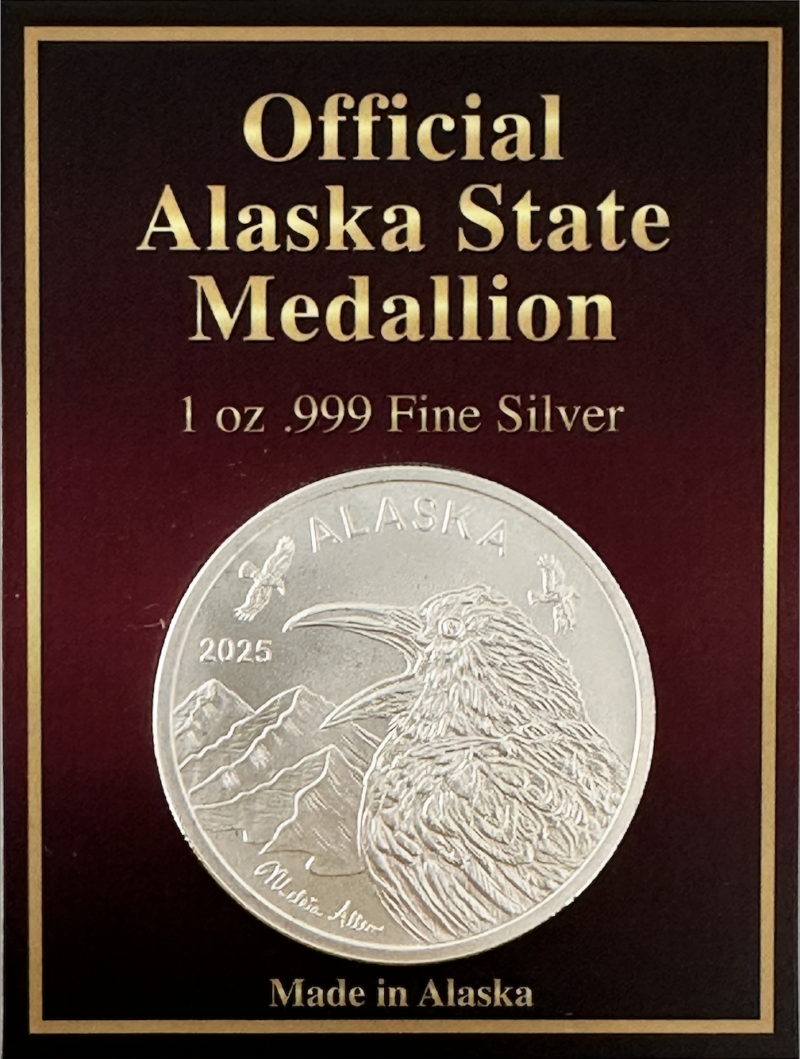 Official 2025 Alaska State 1 oz. Silver Proof-Like Medallion