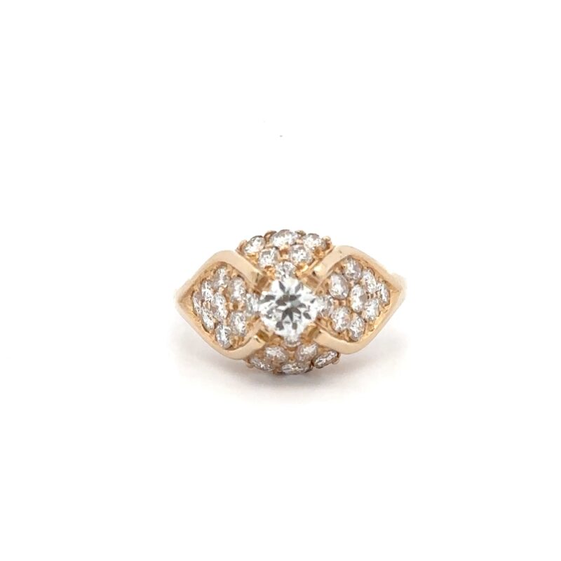 Estate Ladies European Cut Diamond Ring