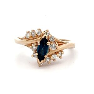 Estate Blue Sapphire & Diamond Ring