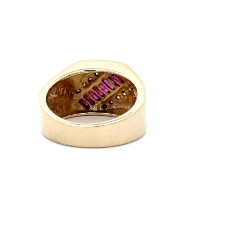 Estate Men's 14k Ruby & Diamond Ring - Image 3