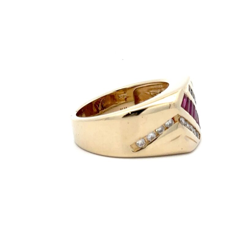 Estate Men's 14k Ruby & Diamond Ring - Image 2