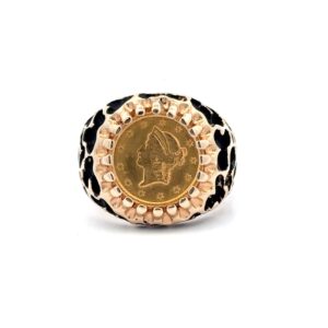 Estate $1 Gold Coin Ring