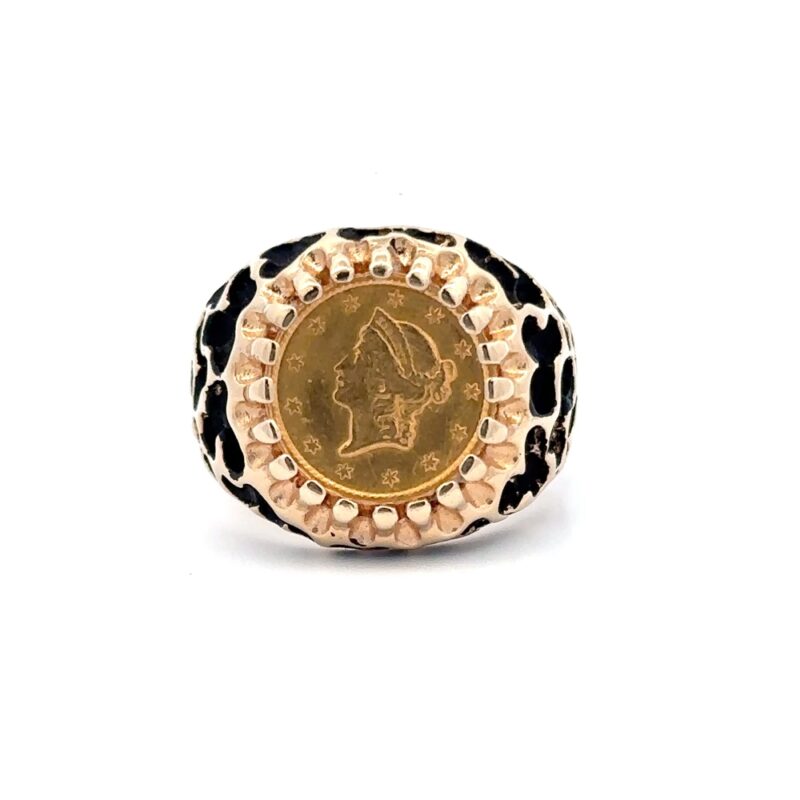 Estate $1 Gold Coin Ring