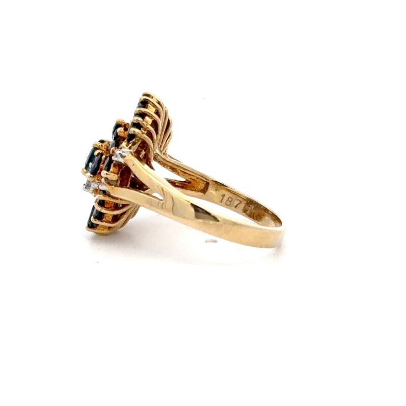 Estate Ladies Blue Sapphire & Diamond Ring - Image 4