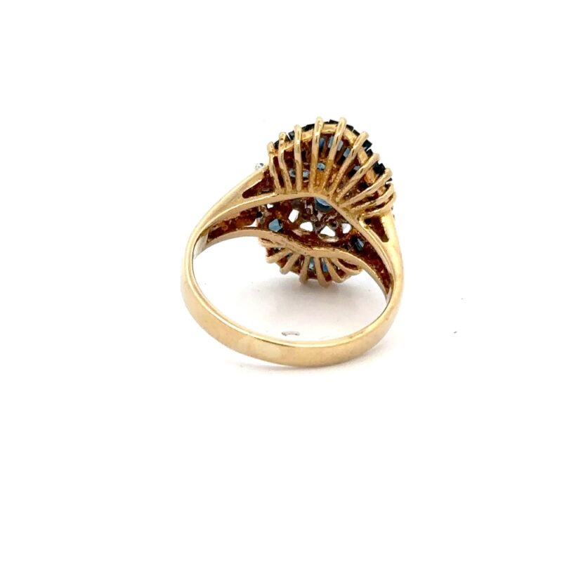 Estate Ladies Blue Sapphire & Diamond Ring - Image 3