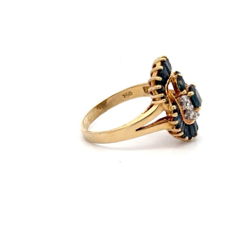 Estate Ladies Blue Sapphire & Diamond Ring - Image 2