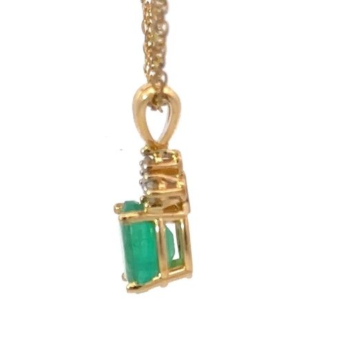 Estate Emerald & Diamond Pendant 090541 - Image 4
