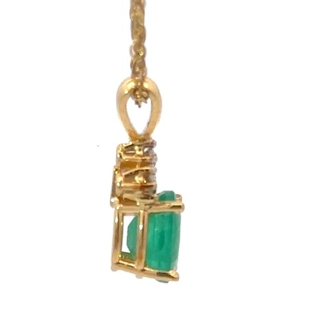 Estate Emerald & Diamond Pendant 090541 - Image 2