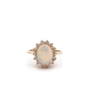 Estate Opal & Diamond Ring