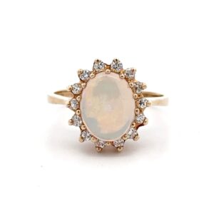 Estate Lady's Opal & Diamond Ring