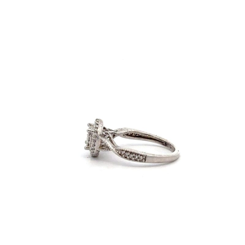 Estate White Gold Diamond Ring - Image 4