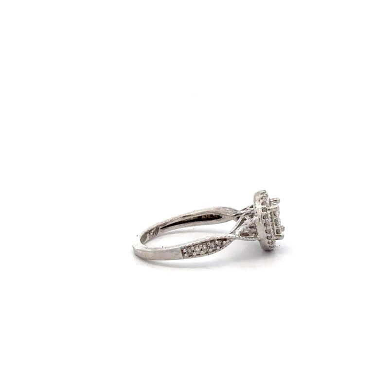 Estate White Gold Diamond Ring - Image 2