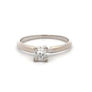 Estate Princess Cut Diamond Solitaire Ring