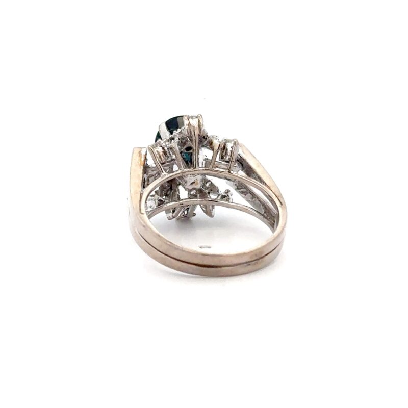 Estate Ladies Blue Sapphire & Diamond Ring - Image 4