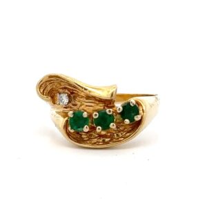 Estate Lady's Emerald & Diamond Ring