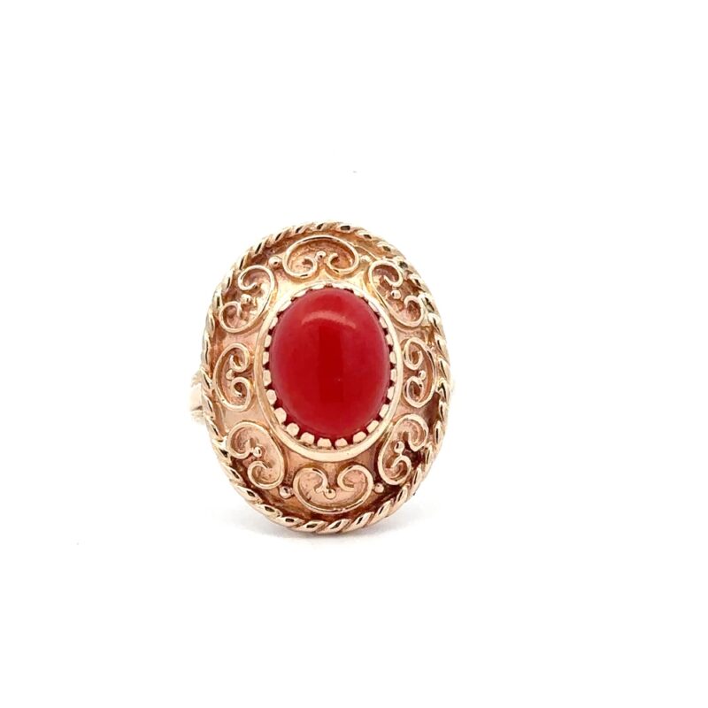 Estate Lady's Red Coral Ring