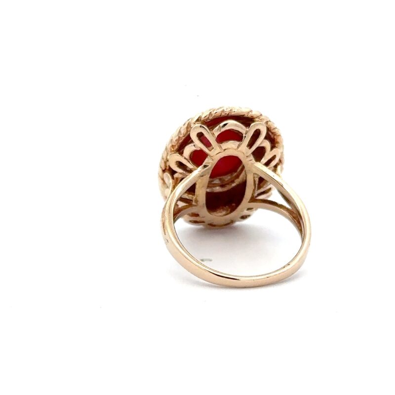 Estate Lady's Red Coral Ring - Image 4