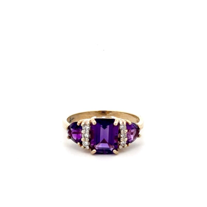 Estate Amethyst & Diamond Ring