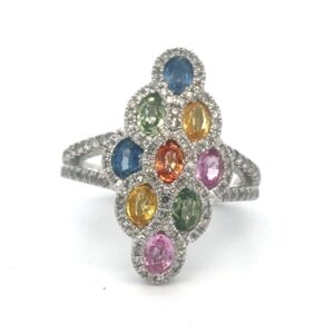 Estate Ladies Multi-Color Sapphire Ring