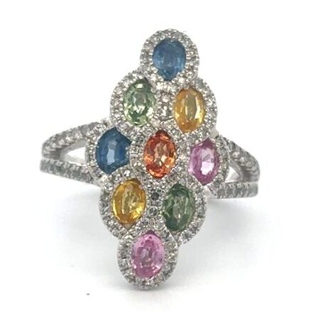 Estate Lady's Multi-Color Sapphire Ring