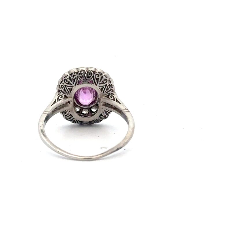 Estate Ladies Pink Sapphire & Diamond Ring - Image 4
