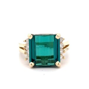 Estate Lady's Tourmaline & Diamond Ring