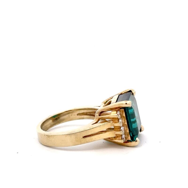 Estate Tourmaline & Diamond Ring - Image 3