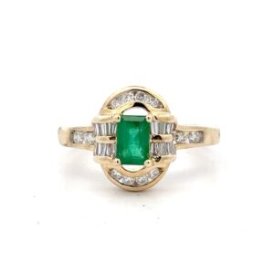 Estate Lady's Emerald & Diamond Ring