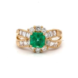 Estate Lady's Emerald & Diamond Ring