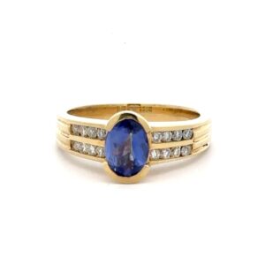Estate Lady's Tanzanite & Diamond Ring