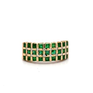 Estate Lady's Emerald & Diamond Ring