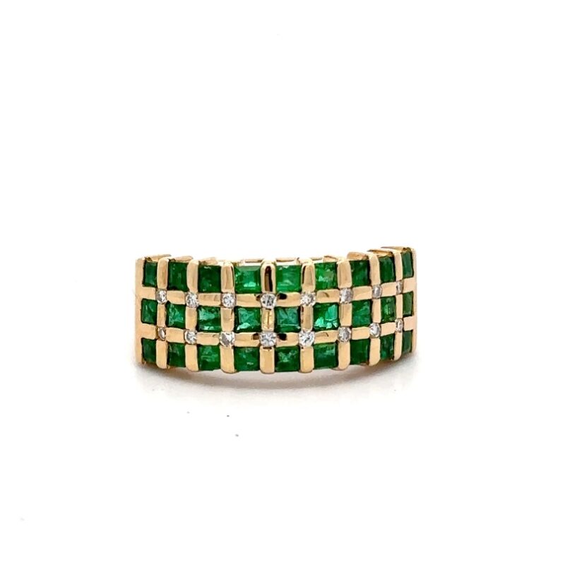 Estate Lady's Emerald & Diamond Ring
